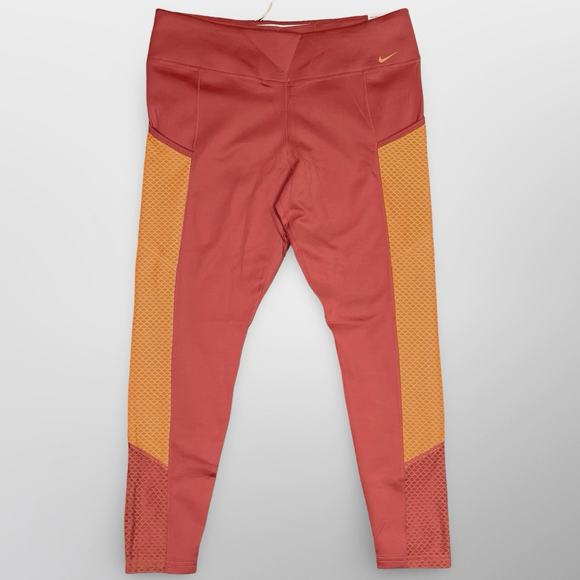 NIKE Therma-Fit Leggings XXL Mid-Rise Leggings Canyon Rust / Orange Trance - Picture 1 of 11